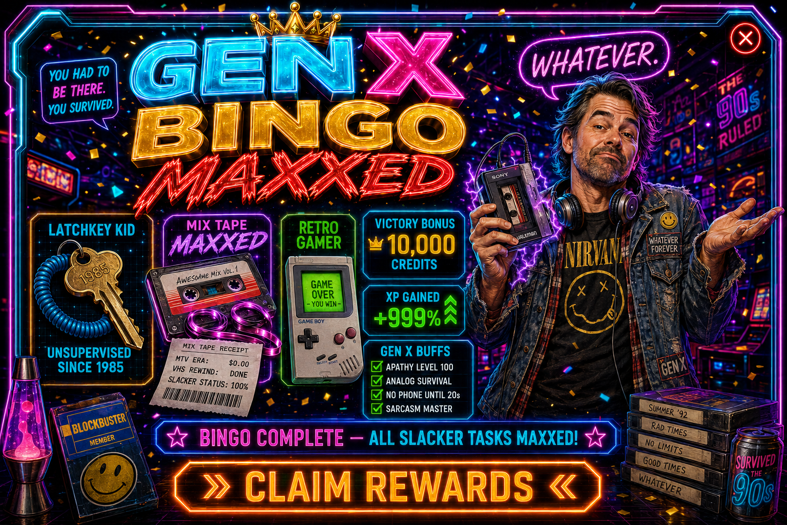 Gen X Bingo Maxxed Win Card